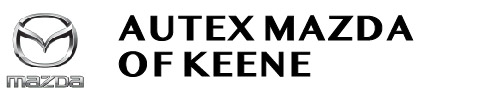 Mazda logo on the left, Autex Mazda of Keene text on the right in bold uppercase letters—designed to make you want to walk & roll into your next adventure.